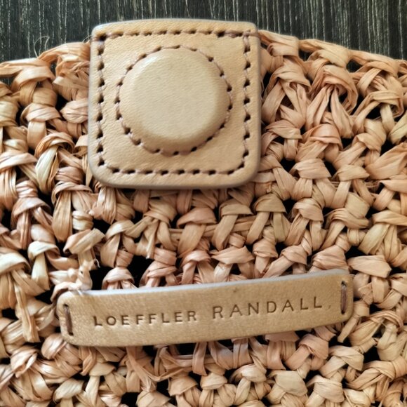 Loeffler Randall Circle Leather-Trimmed Embellished Straw Tote - Picture 3 of 3